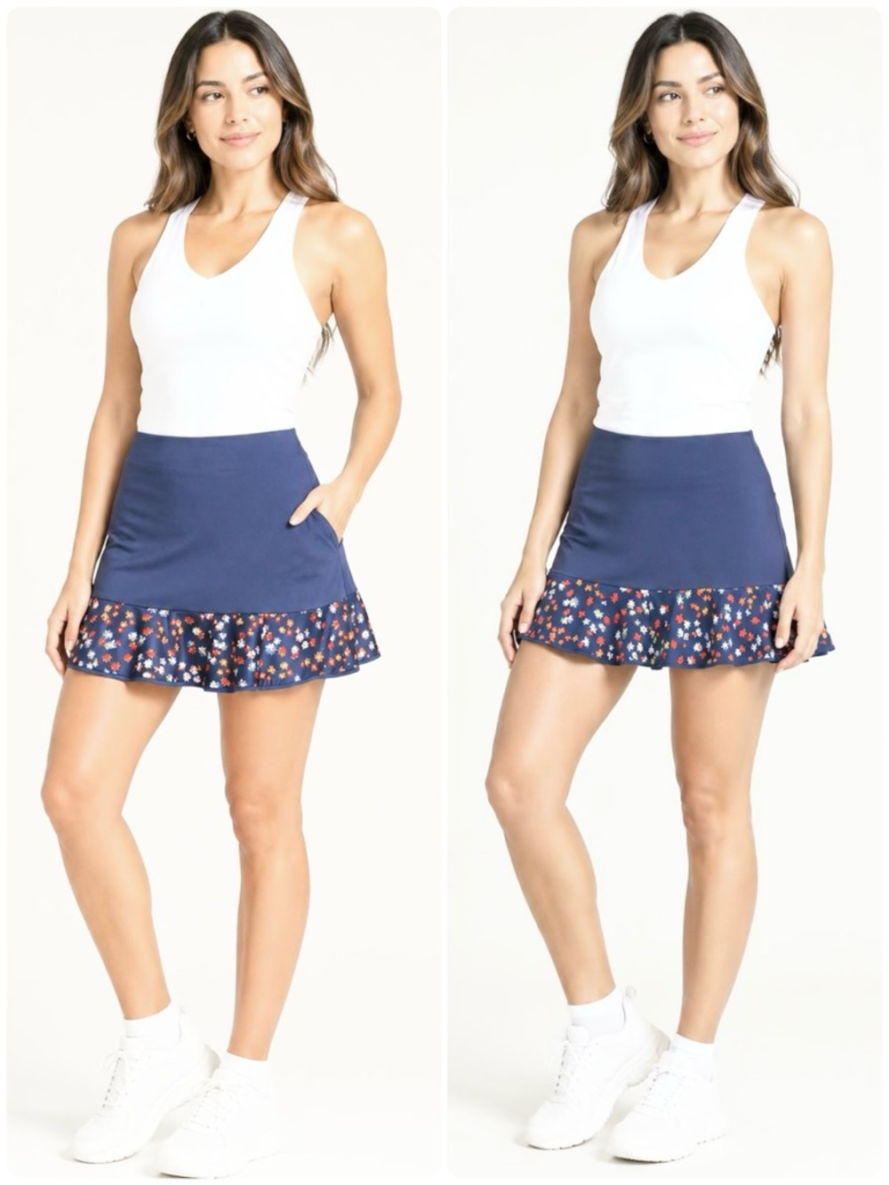 CALLAWAY Skort Active Golf Sport Tru-Sculpt Opti-Dri Blue-Floral Back Pocket